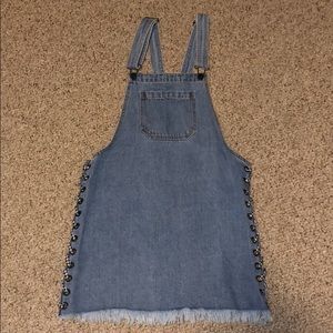 Denim overall dress